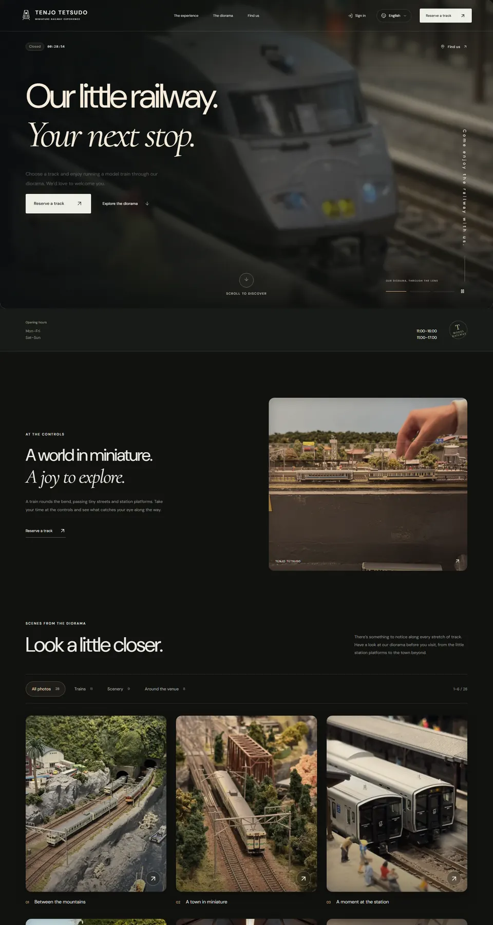 Preview of the Tenjo Tetsudo website